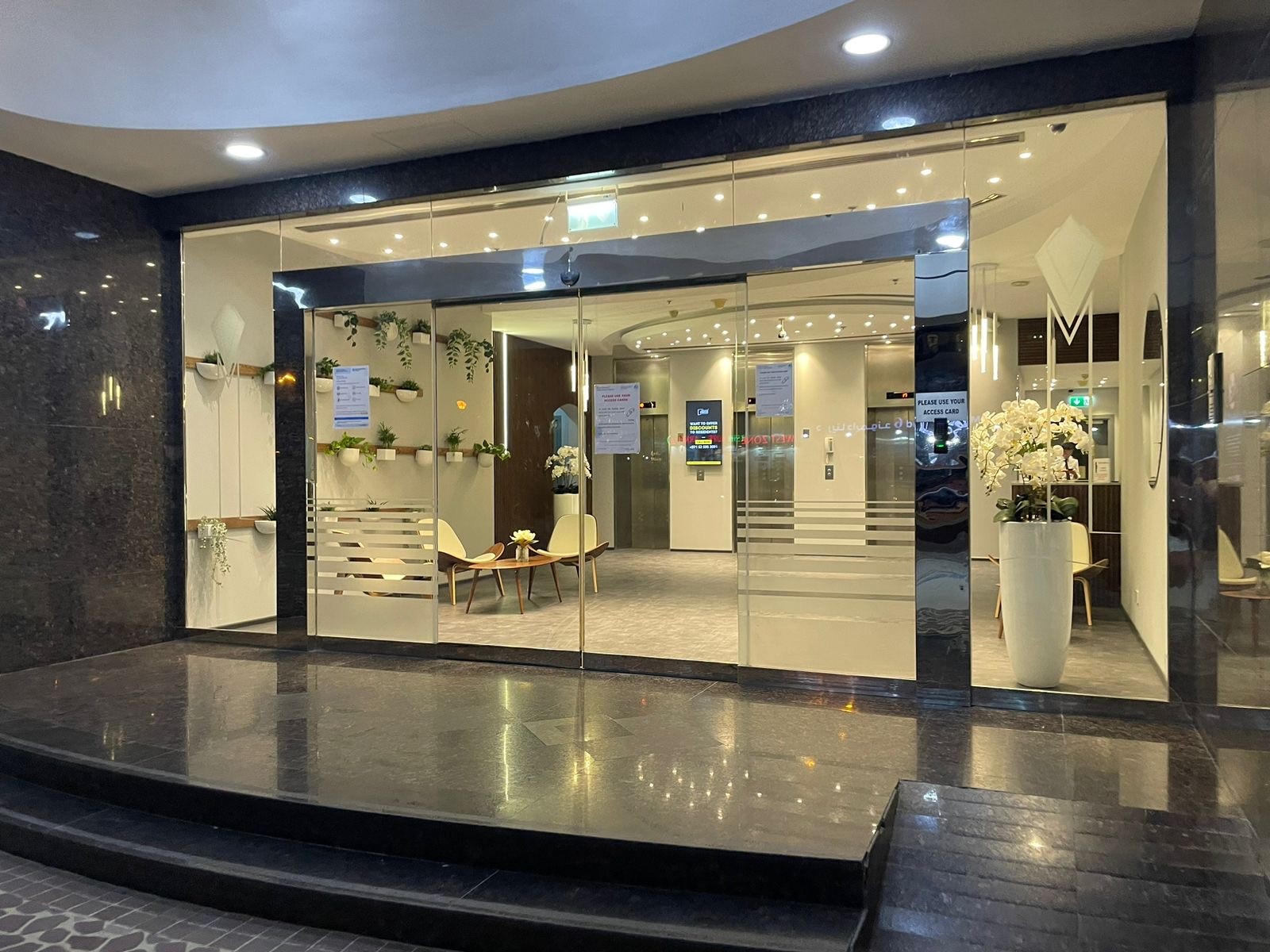 Diamond 5 lobby and elevators after refurbishment