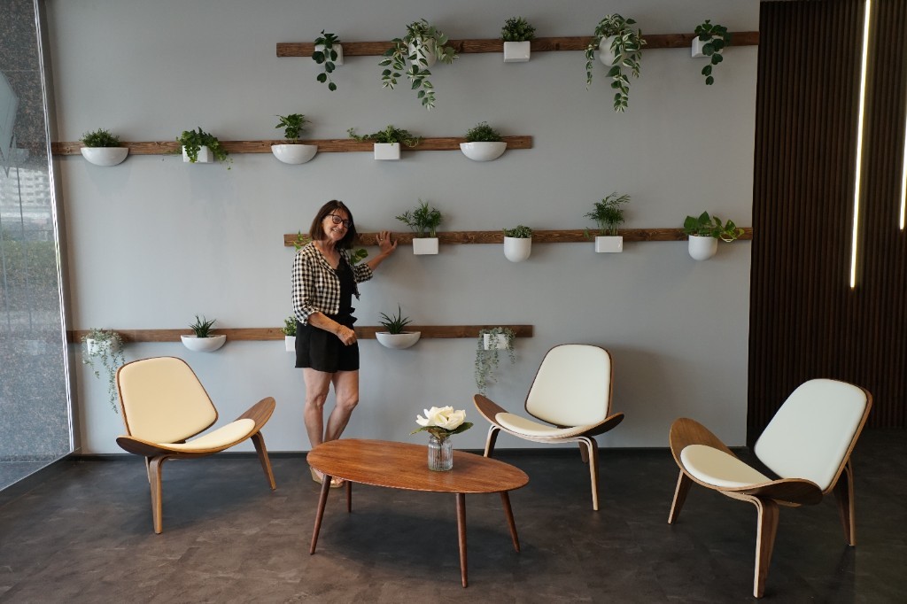 Petra von Lutterotti in the finished Diamond 5 lounge